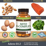 SUZY COHEN Mito B Complex Dietary Supplement, 5-MTHF, Adeno B12, Methylation Support, Supports Healthy Nervous System, Boost Energy, Vitamin B, 60 veg caps