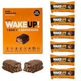 WAKE UP! Caffeinated Chocolate Protein Bars Gluten Free, Vegan, 350mg of Caffeine Energy, Kosher to help Boost Focus and Clarity (1 Bar = 3 Espressos) 6 Pack