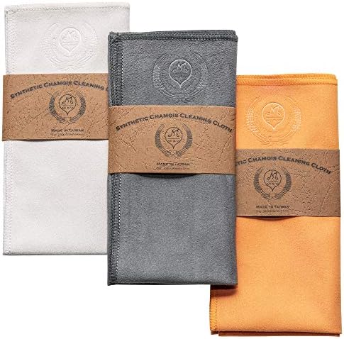 MI&VI Synthetic Chamois Microfiber Instrument Cleaning & Polishing Cloth for Violin, Viola, Cello, Bass, Guitar 12x12in(Pack of 3)