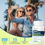 Probiotics for Women Men: 300 Billion CFU Probiotic High Potency + 12 Strains Organic Probiotics with Prebiotics, Daily Probiotic Supplement for Digestive, Gut, Immune and Bloating Health, 60 Capsules