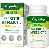 Probiotics for Women Men- 300 Billion CFU, 24 Strains Probiotics+15 Organic Herbs Prebiotics Blend, Pre and Probiotics, Probiotics for Digestive Health, Immune & Gut, Bloating, Vegan, 2 Month Supply