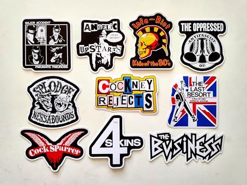 Oi! Street Punk Sticker Pack (10 Stickers) Set 1 Last infa Angelic Business Major splodge Cockney 4 Cock Oppressed The Resort riot upstarts Rejects Accident Skins Sparrer Skinhead mod