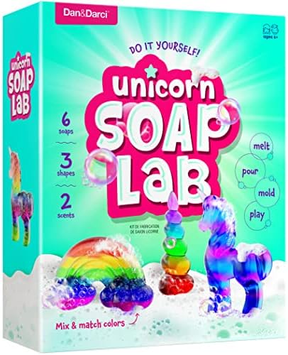 Unicorn Soap Making Kit - Girls Easter Crafts DIY Project Age 6+ Year Old Kids - Girl Gifts - Science STEM Activity Teenage Gift - Make Your Own Soaps Kits - Craft Toys Ages 6 7 8 9 10 11 12