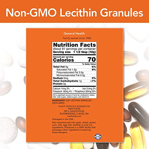 NOW Supplements, Lecithin Granules with naturally occurring Phosphatidyl Choline and Other Phosphatides, 2-Pound