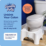 Squatty Potty The Original Bathroom Toilet Stool - Adjustable 2.0, Convertible to 7" or 9" Height with Removable Topper for Adults and Kids White