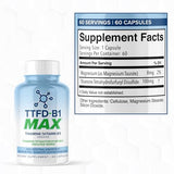TTFD - B1 Max - Thiamine Vitamin B1 TTFD - 100mg - (Thiamine Tetrahydrofurfuryl Disulfide) Thiamine MAX, 60 Capsules by MAXLIFE NATURALS.