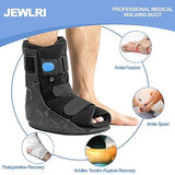 Jewlri Walking Boot, Short Air Walker Fracture Boot Support for Broken Foot Sprained Ankle Fracture Recovery fits Left or Right Foot Black Medium