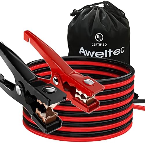 Jumper Cables for car, UL-Listed 8 Gauge 12 Feet Heavy Duty Booster Cables with Carry Bag (8AWG x 12Ft)