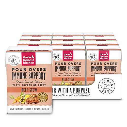 The Honest Kitchen Functional Pour Overs: Immune Support - Beef Stew Dog Food Topper, 5.5 oz x12