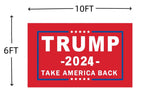 Trump 2024 Flag 6X10FT, Take America Back Trump Outdoor Polyester Flags, Double Stitched Trump Flags with Brass Grommets and Stronger Header. (6X10)