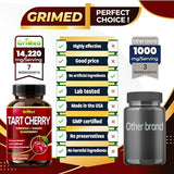 Tart Cherry - 23,000mg with Turmeric, Ginger, Elderberry - Joint Support & Muscle Recovery - Made in USA (180 Count (Pack of 1))