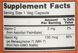 NOW Foods MK-7 Vitamin K-2 100 mcg Veg Capsules, 60 Count (3 Pack)