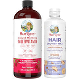 MaryRuth's Liquid Multivitamin (Raspberry) & Hair Growth MAX Liposomal (Almond Cookie) | Clean Label Project Verified® | Energy & Beauty Booster | With Lustriva® + Biotin | Vegan, Non-GMO, Gluten Free