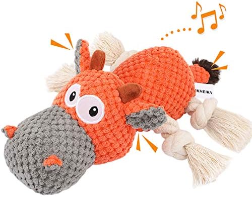 IOKHEIRA Dog Plush Toy for Large Aggressive Chewers,Indestructible Dog Squeaky Toys,Stuffed Animals Toys with Cotton Material and Crinkle Paper,Durable Chewing Toys