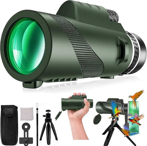 Monocular-Telescope 80x100 High Powered Monoculars High Definition for Adults High Powered with Smartphone Adapter Telescope Hunting Wildlife Bird Watching Travel Camping Hiking