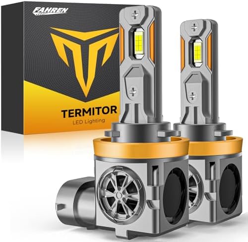 Brightest Upgraded H11/H9/H8 Bulbs, 40000LM 10X Brightner, 1:1 Halogen Size, 10-Year Extended Lifespan, 6500K Cool White, Canbus Ready, Plug and Play, Pack of 2