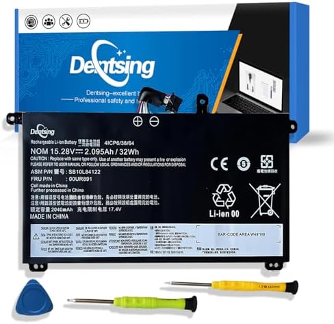 Dentsing 00UR891 01AV493 Laptop Battery Replace for Lenovo ThinkPad T570 T580 P51S P52S Series Notebook 00UR890 00UR892 SB10L84121 SB10L84122 SB10L84123 15.28v 32Wh