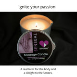LOVE PLAY Massage Oil Candle for Home SPA - Vegan Moisturizing Body Oil Candle for Pure Relaxation - Hydrating Skin Care Massage Oils with Essential Oils (6.76oz)
