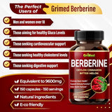 GriMed Berberine Supplement 9,500mg with Ceylon Cinnamon Bitter Melon Supports Healthy Immune System - Made in The USA