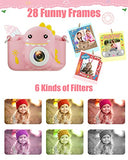 Kids Camera for 3-8 Years Old,2.0 Inch Screen 1080P HD Toddlers Childrens Boys Girls Christmas Birthday Gifts Selfie Digital Toy Camera with 32GB Card Pink