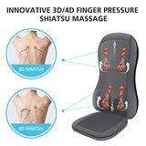 COMFIER Full Back Massager with Heat -2D/3D Shiatsu Massage Seat Cushion with 10 Massage Nodes, Massage Chair Pad, Rolling Kneading Massage Pads for Back