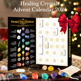 ZMLM Crystals Advent Calendar 2024: Christmas 24 Days Countdown Surprise with Chakra Healing Stone Rock Gifts for Adult Women & Crystal Decor|Relieve Stress|Positive Energy|Mineral Learning Collection