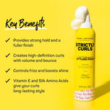 Marc Anthony Strictly Curl Enhancing Styling Foam , Extra Hold - Vitamin E & Silk Proteins Transforms Frizzy Hair to Full , Shiny , Defined Curls - Sulfate-Free Anti-Frizz Mousse Product