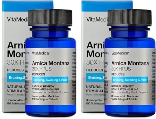 VitaMedica Arnica Montana 30X Homeopathic Tablets for Bruising Pain and Swelling | Plant Based Formula | Recommended by Plastic Surgeons | Natural Recovery Surgery Or Injury | 2 Pack | 100 Servings