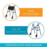 Stander 2-Pocket Organizer Pouch, Compatible with the EZ Fold-N-Go Walker and the Able Life Space Saver Walker, Black