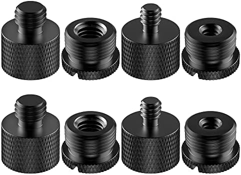 InnoGear 8 Pieces Mic Stand Adapter, 5/8 Female to 3/8 Male 3/8 Female to 5/8 Male 5/8 Female to 1/4 Male 1/4 Female to 5/8 Male Screw Thread Adapter for Microphone Stand Boom Arm Camera Tripod