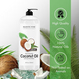 MAJESTIC PURE Fractionated Coconut Oil | Relaxing Massage Oil for Massage Therapy | Liquid Coconut Oil for Diluting Essential Oils | Coconut Oil for Skin, Lip, Body, Hair Oil, Moisturizer | 16 fl oz