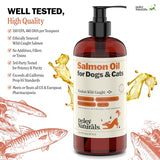 Deley Naturals Premium Alaskan Wild Caught Salmon Oil for Dogs and Cats - Omega-3 Rich Fish Oil Supplement for Healthy Skin, Coat, and Joints - All-Natural, Sustainably Sourced - 16 Oz