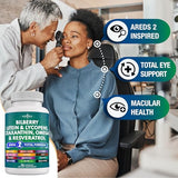 NEW AGE Eye Health Vitamins with Bilberry 6000mg Lutein & Zeaxanthin 40mg Lycopene 40mg Resveratrol 3000mg Grape Seed Extract 6000mg Astaxanthin - Eye Vitamin - 60 Count