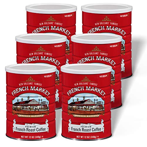 French Market French Roast Medium-Dark Roast Ground Coffee, 12oz Can (Pack of 6)