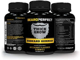 THICKGROW BIGBEARD Gummies - Get a Stronger, Longer, Thicker Beard Growth Formula for Men with Biotin, B12, and 10+ Elite Beard-Building Vitamins Nutrients 60 Cherry Flavored Gummies!