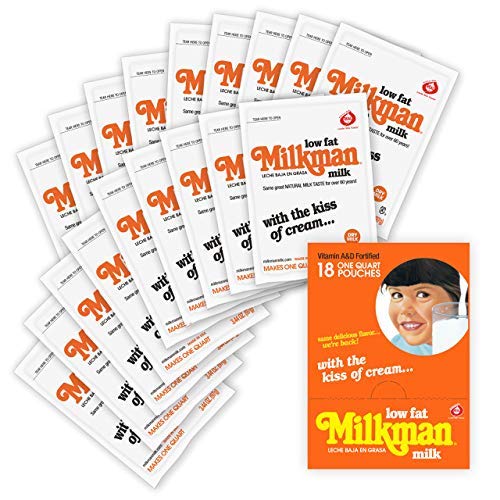 MILKMAN Low-Fat Milk - Dry Milk Powder - Real Milk, Real Convenient with 8g of Protein per serving - Contains Vitamins A&D, Natural Dry Milk - Shelf Stable, Hormone Free, Kosher, Easy to Store - Made in the USA - 4 Servings / 32 Oz (18 Pack)