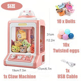 Mini Claw Machine for Kids, USB Claw Machine Arcade Game with Sound, Mini Plush Toys and Music, Christmas Party Birthday Toys Gifts for Kids, Girls, Boys (Pink Rabbit)