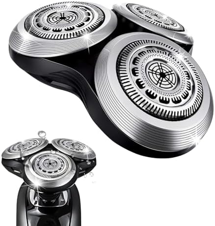 SH90 Replacement Rotary Heads for Philips Norelco Shavers Series 9000, New Version of Metal Wheel Buckle and Upgrade Double-Layer Precision Blades