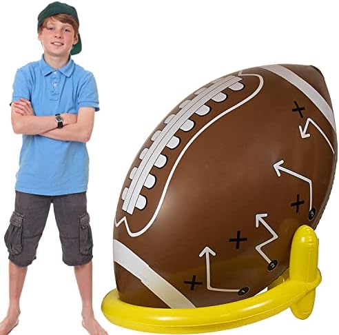 GiftExpress 40" Giant Jumbo Inflatable Football with Tee Set for Football Party, Gameday, and Football-Themed Party, Sport Party Decorations, Super Fun Football Games for Kids and Adults