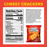 Pure Protein Cheesy Crackers, Cheddar, High Protein Snack, 10G Protein, 1.06 Oz (Pack of 12)