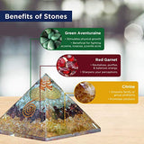 Orgonite Crystal Triple Money Pyramid Energy Generator Promotes Wealth and Prosperity with Green Aventurine, Red Garnet and Citrine – Attract Money and Success with Lucky Orgone Crystals