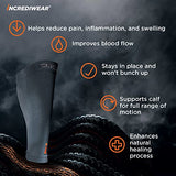 Incrediwear Calf Sleeve - Calf Sleeves for Men and Women to Help with Muscle Pain Relief, Shin Splints, and Muscle Recovery (Charcoal, S/M)