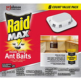 Raid Max Double Control Ant Baits, 8 CT 0.28 Ounce (Pack of 2)