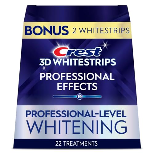 Crest 3D Whitestrips Professional Effects, Whitestrip 3D White, Teeth Whitening Strip Kit, 44 Strips (22 Count Pack), Crest Teeth Whitening Strips, Teeth Whitening Kit