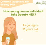 Dear Face 2 Packs Beauty Milk Japanese Collagen Melon Drink - 50,000mg Hydrolyzed Collagen