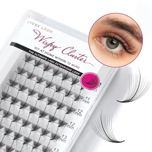 DIY Wispy Individual Lash Clusters 72+12pcs 20D C Curl 0.07 9-16mm Mixed Lengths - Eyelash Clusters Wispy Natural Lash Look Eyelash Extension at Home by Eyesy Lash