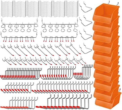 HORUSDY 238-Piece Pegboard Hooks Assortment, Pegboard Accessories with Pegboard Bins for Organizing Various Tools