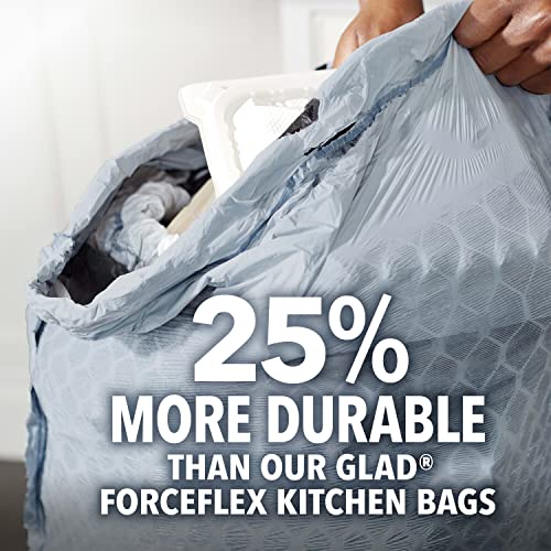 Glad Trash Bags, Tall Kitchen Garbage Bags ForceFlexPlus with Clorox, 13 Gallon, Eucalyptus and Peppermint, 90 Count (Package May Vary)