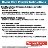 Yerba Prima Prebiotic Colon Care Formula, 20 oz Powder with FOS - Natural Psyllium Fiber, Magnesium, Selenium - Non-GMO, Gluten Free, Vegan Daily Supplement - For Men & Women