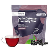 FlavCity Daily Defense Elderberry Immunity Tea with No Added Sugar - Delicious Caffeine-Free Herbal Tea Mix with Acerola Vitamin C & Zinc - Shelf-Stable, Vegan, Keto & Non-GMO (7.4 Oz, 30 Servings)